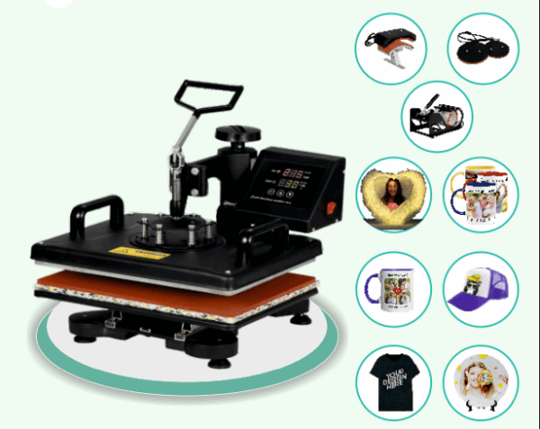HEAT PRESS MACHINE : HEAT BOT 4 (COMBO : WITH PRINTER) Heat Pressing Machine : 5 in 1